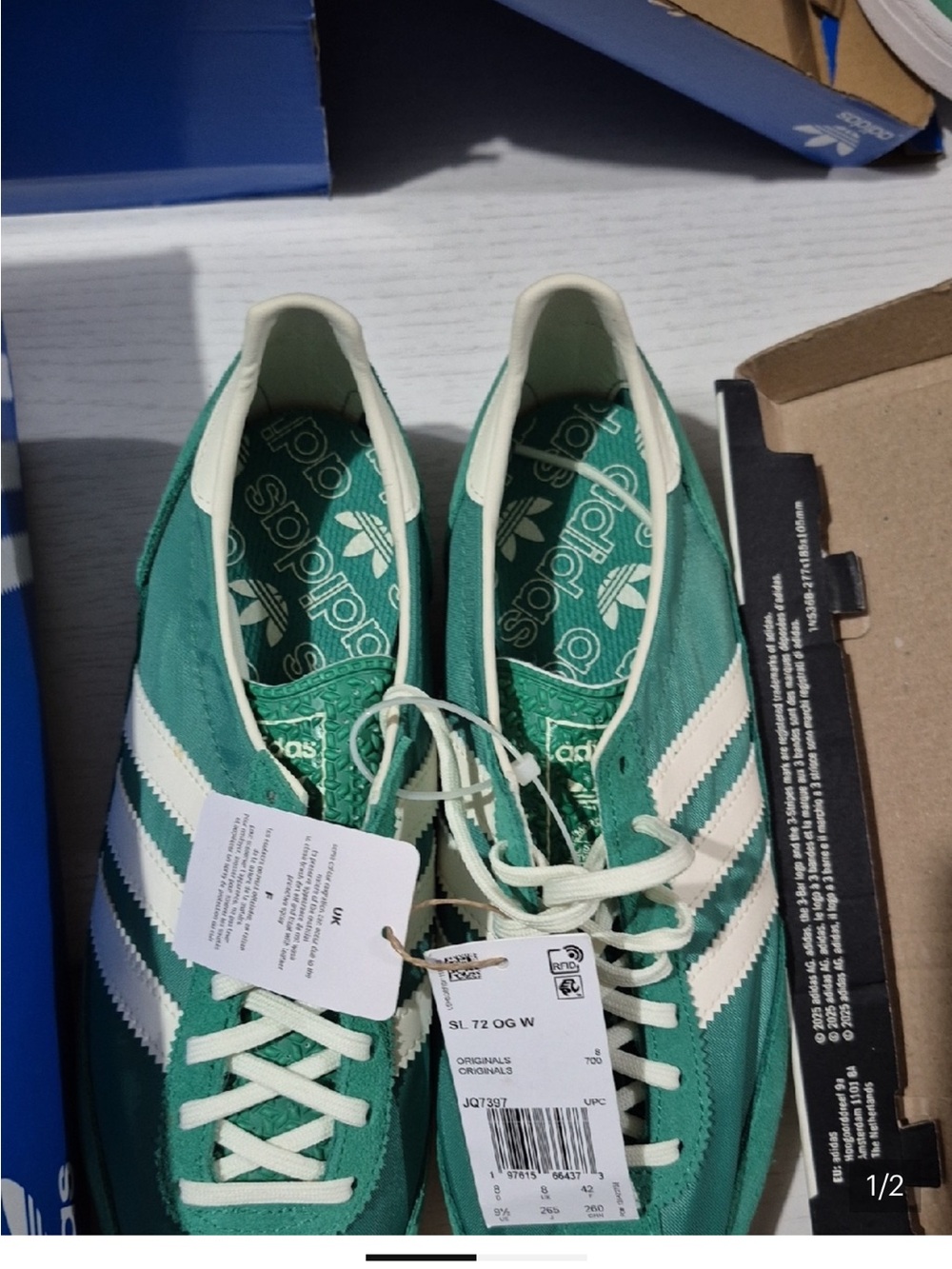 adidas Men’s SL 72 Sneakers - Teal and White